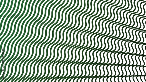 Fototapeta Dark green stripes wave lines pattern abstract background for backdrop or fabric style