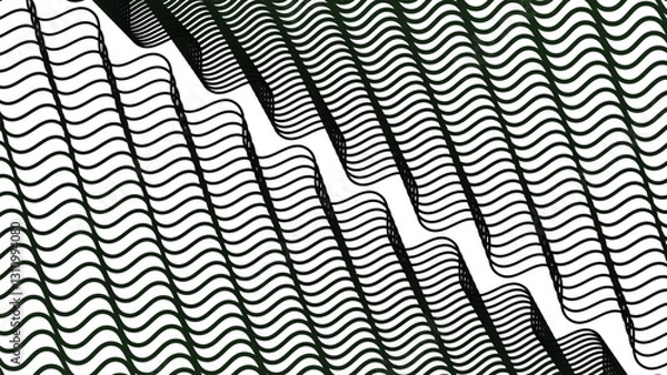 Obraz Dark green stripes wave lines pattern abstract background for backdrop or fabric style