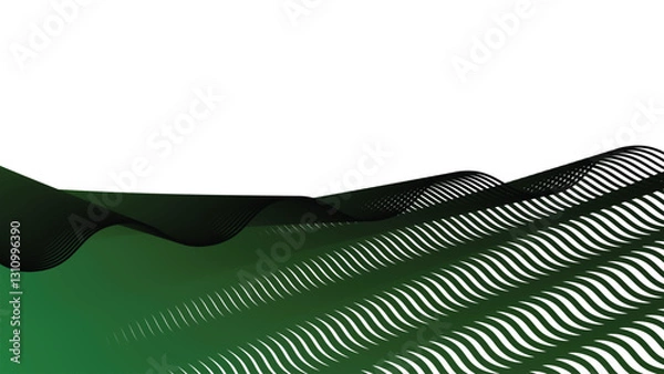 Obraz Dark green stripes wave lines pattern abstract background for backdrop or fabric style
