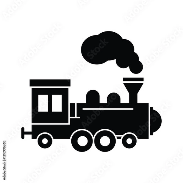 Fototapeta Locomotive icon logo design template isolated illustration
