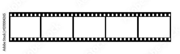 Fototapeta Red Film Strip Frame Showing Five Empty Slots isolated transparent png background