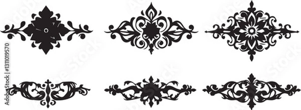 Fototapeta  Set of decorative elements for flat design, ornaments, patterns. Hand drawn vector illustration