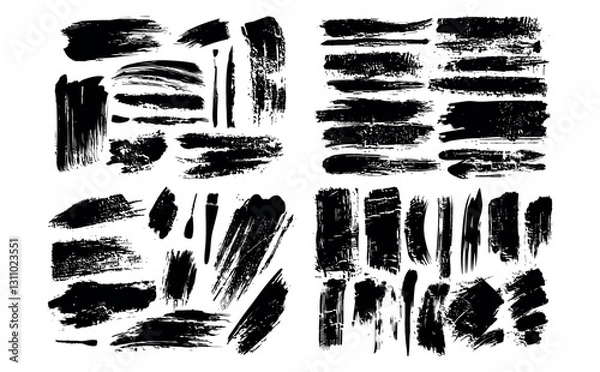 Obraz Grunge brush strokes set isolated on white background