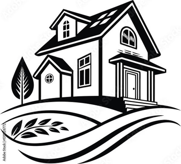 Fototapeta Skyline Keys Elegant Realty Logo Concept