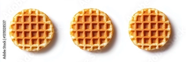 Obraz Round Waffles Isolated on White