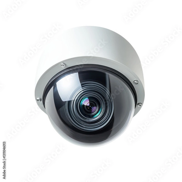 Fototapeta Modern Security Camera Lens Close Up on transparent background.