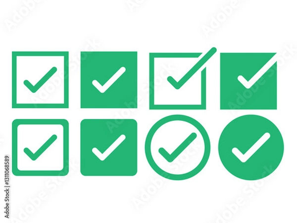 Obraz check box set green color