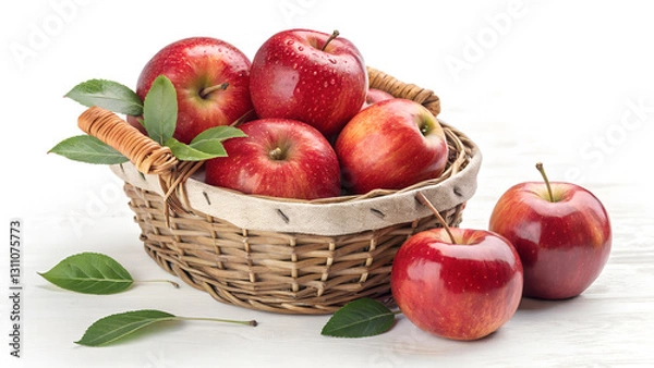 Obraz red apples in a basket