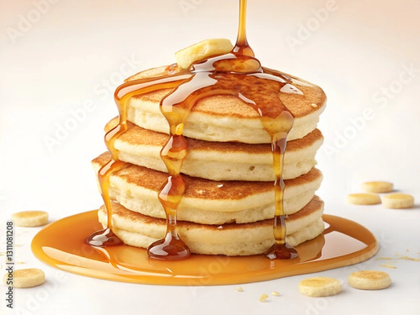 Fototapeta stack of pancakes with syrup
