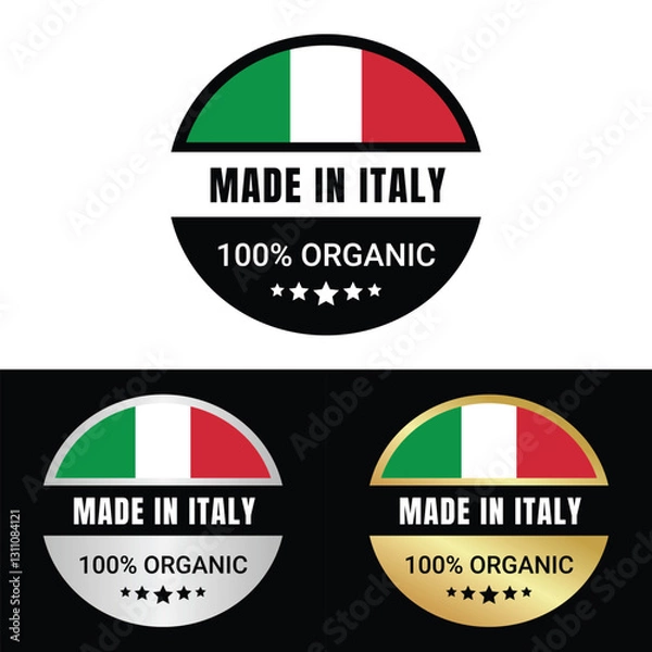 Fototapeta Made in Italy Make in Italy Organic Genuine Seal Tag Stamp Badge