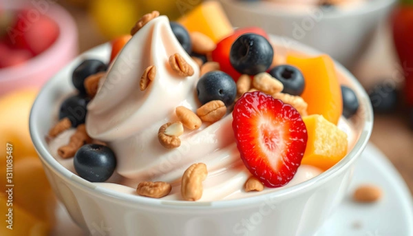 Obraz Yoghurt With Fruits And Nuts