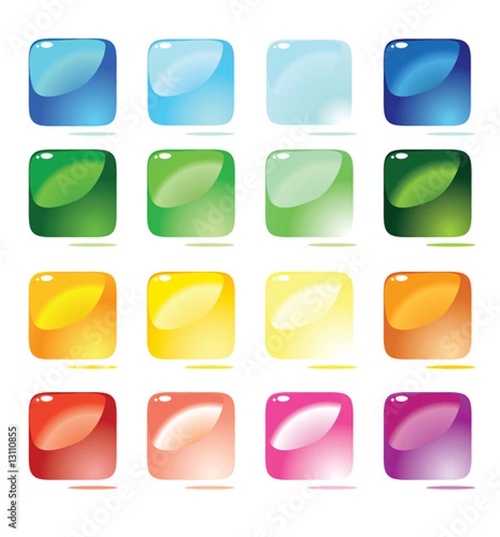 Obraz Color glossy buttons for web. Vector illustration