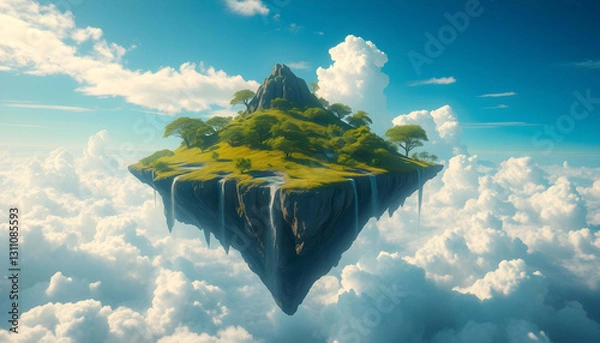 Obraz Flying Island In The Sky AI Generative