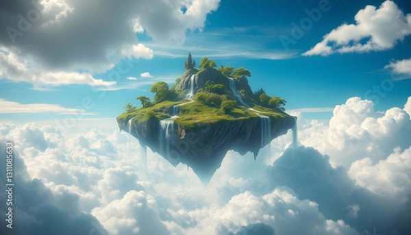 Obraz Flying Island In The Sky AI Generative