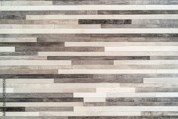 Fototapeta Wood Plank Flooring Pattern: A striking, high-angle view showcases a meticulously arranged wood plank flooring pattern with an intricate blend of color variation and texture.