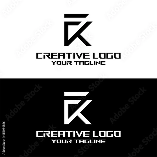 Obraz creative letter logo fk design vector