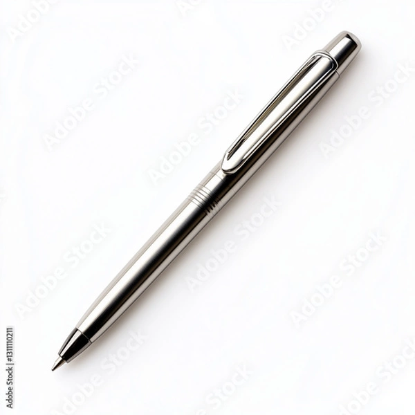 Fototapeta Retractable Pen on White Background, providing sleek design and functionality for everyday writing
