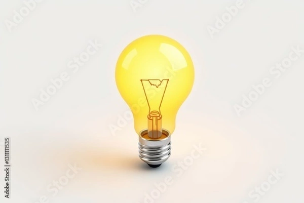 Fototapeta there is a light bulb that is glowing on a white background