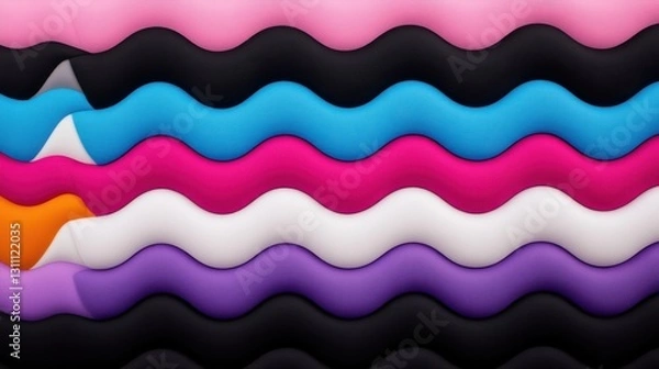 Fototapeta Retro-Inspired Chevron Zigzag Pattern with a Modern Twist in Vibrant Colors