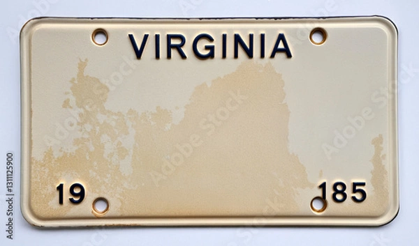 Fototapeta Close-up of a virginia license plate displaying the number 19 - 185 prominently in the center