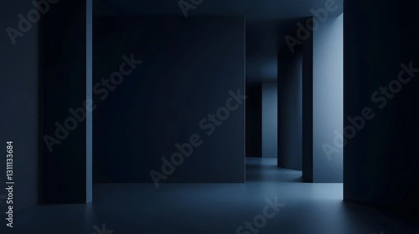 Fototapeta Abstract geometric architecture in a modern building hallway illustration