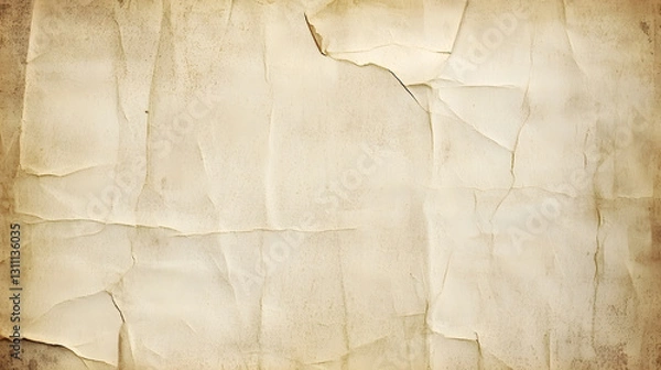 Fototapeta Worn vintage paper background wallpaper subtle creases aged aesthetic textured art rustic charm