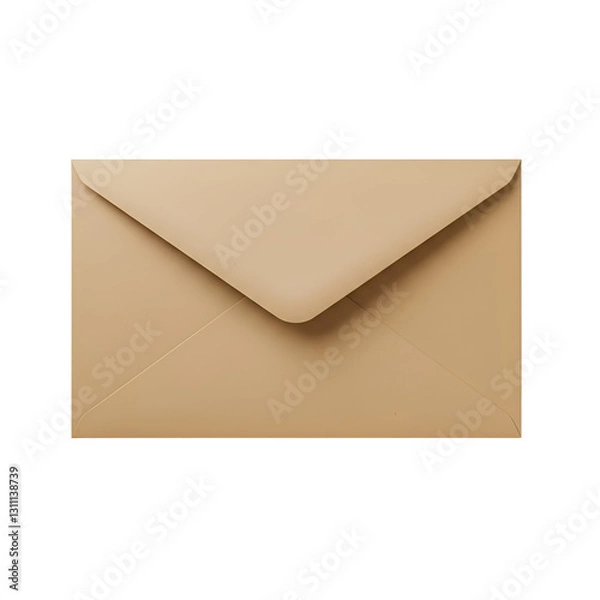 Fototapeta Beige Envelope Mockup Isolated Background Elegant Simple Design Stationery mail post card paper     