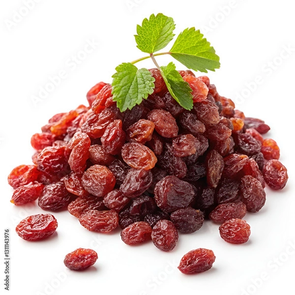 Obraz dried cranberries on white background