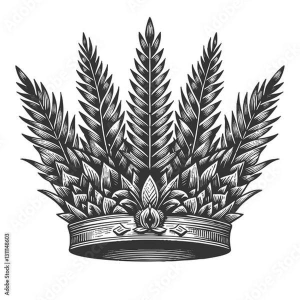 Obraz Palm leaves Crown vector illustration