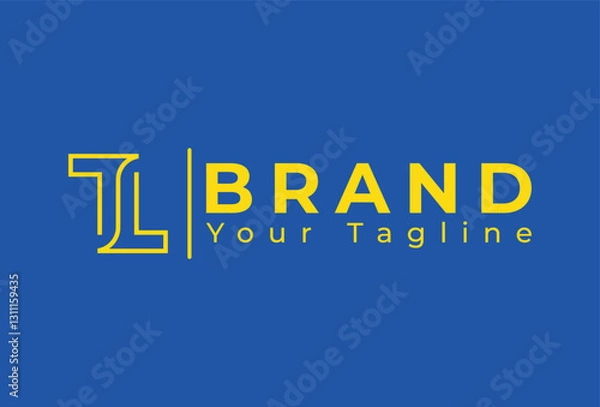Fototapeta Linked Line initial T L Logo Design