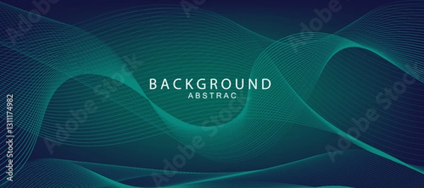 Fototapeta abstract blue and green gradient background, business technology digital communication template, illustration element, future banner poster cover pattern creative graphic vector blend banner  header 