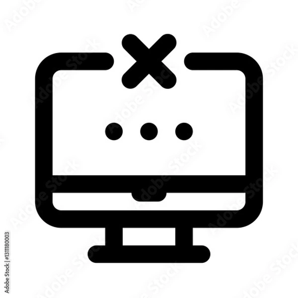 Obraz Computer Rejected Simple Line Icon. Single icon, line vector icon