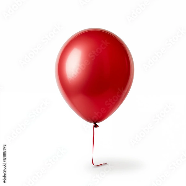 Fototapeta Single Red Balloon Studio Shot White Background