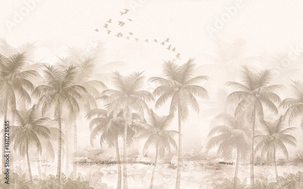 Fototapeta palm tree branches