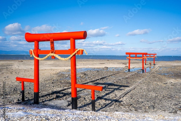 Obraz 大魚神社の海中鳥居の風景（太良町）