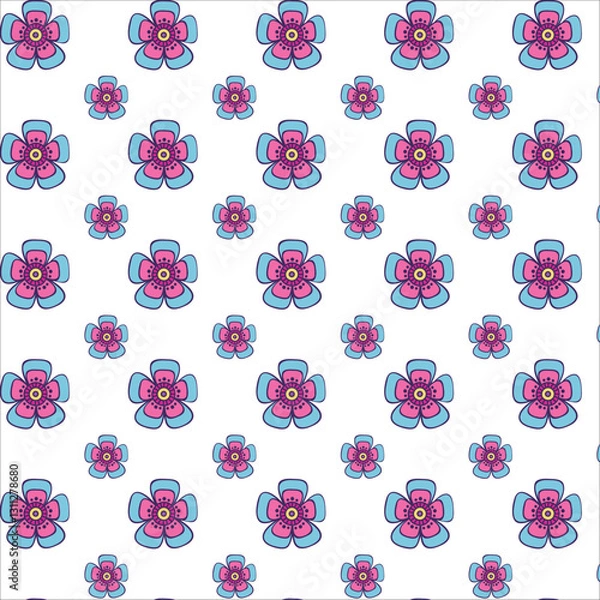 Fototapeta seamless pattern with flowers