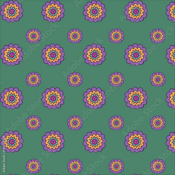 Fototapeta seamless pattern with flowers