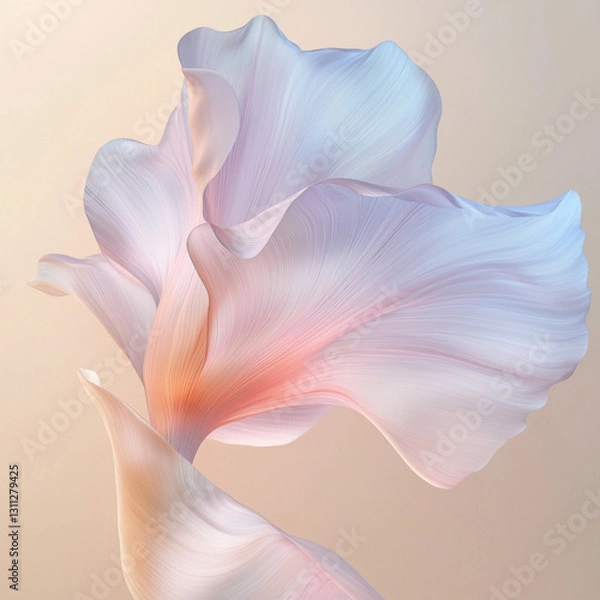 Obraz Pastel Gradient Flower Petal on Light White Background – Soft and Elegant Color Transition in a Minimalist Floral Aesthetic