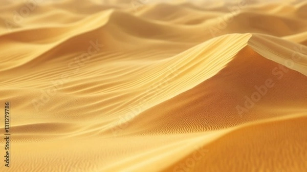 Obraz Golden yellow sand dunes under soft natural sunlight in a landscape