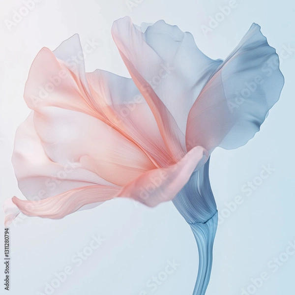 Obraz Pastel Gradient Flower Petal on Light White Background – Soft and Elegant Color Transition in a Minimalist Floral Aesthetic