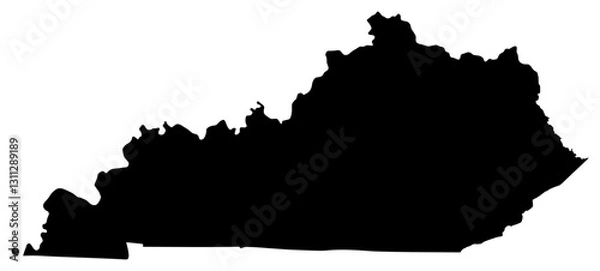 Obraz Kentucky state silhouette map in black color