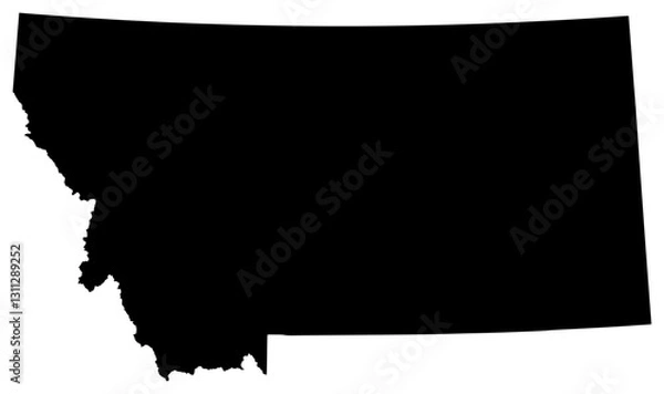 Obraz Montana state silhouette map in black color