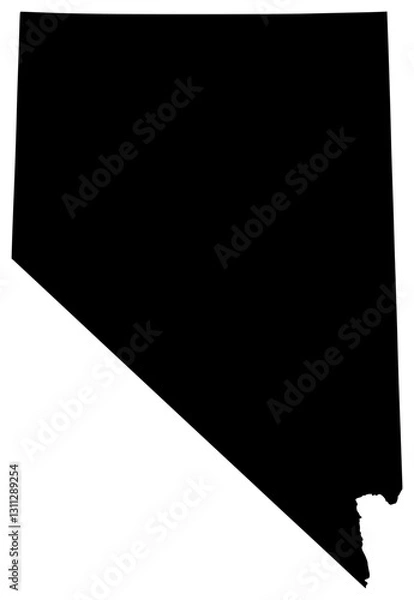 Obraz Nevada state silhouette map in black color