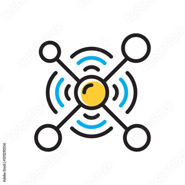 Fototapeta Multi color icon for network