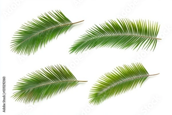 Obraz Set of Tropical leaves isolated on white background. Beautiful tropical exotic foliage