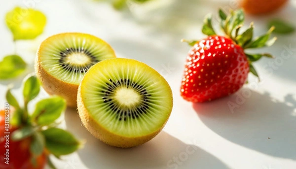 Fototapeta kiwi and strawberry
