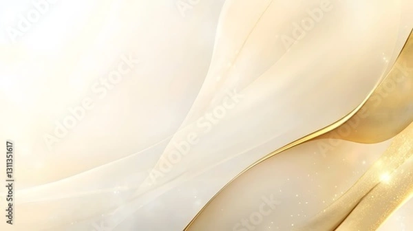 Fototapeta Abstract Gold and Cream Swirling Wave Design