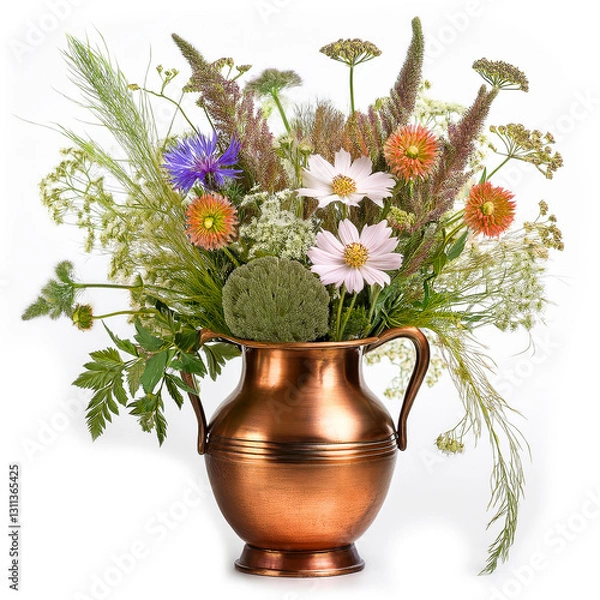 Fototapeta A high-end copper vase with a hand-hammered texture