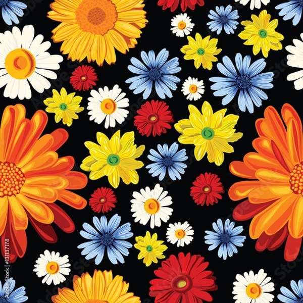 Obraz seamless pattern with a lot of flowers