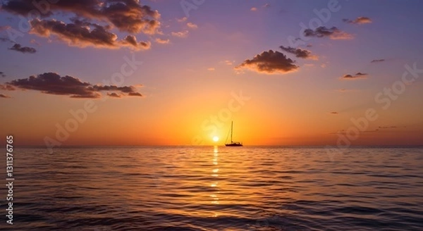 Fototapeta sunset over the sea